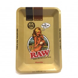 Raw metal rolling tray girl mini
