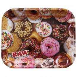 Raw metal rolling tray donut