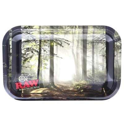 Raw metal rolling tray forest small