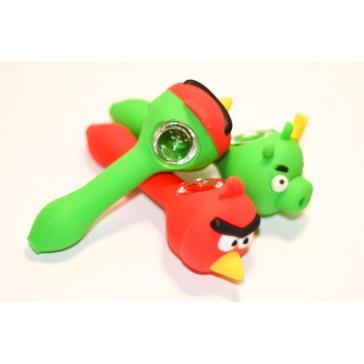Silicone pipe angry bird red