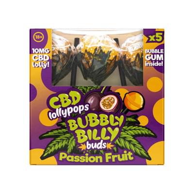 CBD Чупа-чупс Bubbly Billy Buds - Passion Fruit 10mg (5шт) 1